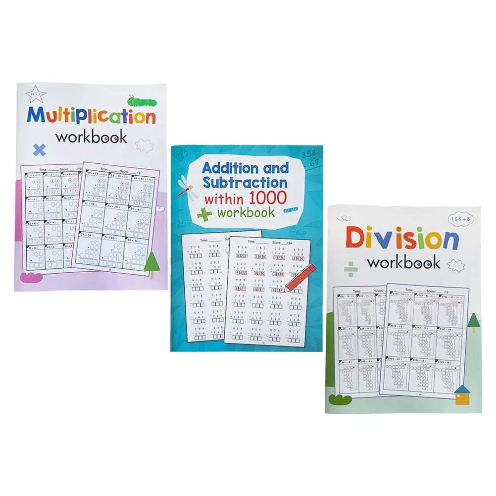 3 Pcs Mathematics Exercise Book Daily Practice Workbook for Kids Multiplication Division Number Paper Drills Digits Child
3 Pcs Mathematics Exercise Book Daily Practice Workbook for Kids Multiplication Division Number Paper Drills Digits Child