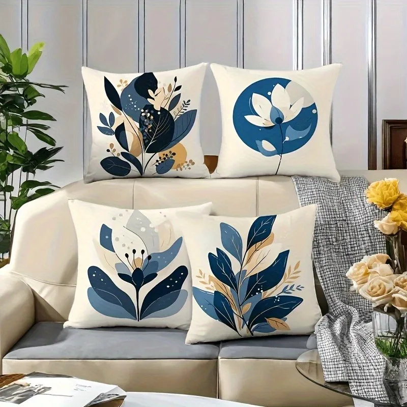 Blue Floral Leaf Art Pillowcase, Artistic Modern Design, Elegant Home Decor Cushion Cover
Blue Floral Leaf Art Pillowcase, Artistic Modern Design, Elegant Home Decor Cushion Cover