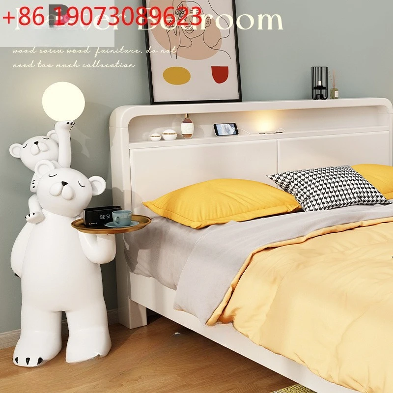 Nordic white simple solid wood bed modern master bedroom double bed wedding bed
Nordic white simple solid wood bed modern master bedroom double bed wedding bed