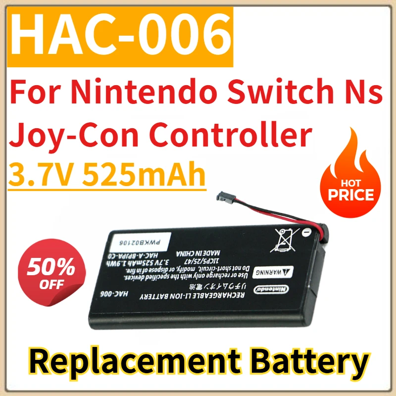 New Replacement Battery 3.7V 525mAh HAC-006 for Nintendo Switch Ns Joy-Con Controller
New Replacement Battery 3.7V 525mAh HAC-006 for Nintendo Switch Ns Joy-Con Controller