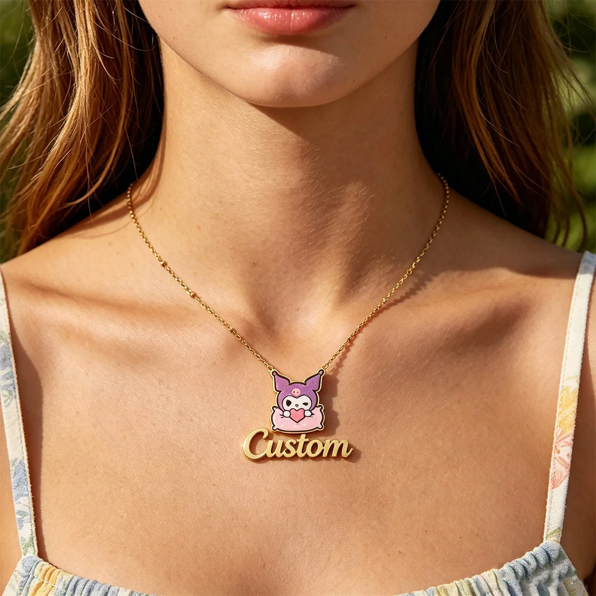 Personalized UV Printed Heart Kuromi Customized Name Necklace for Women Gold Pendant Necklace Birthday Party Jewelry Gift
Personalized UV Printed Heart Kuromi Customized Name Necklace for Women Gold Pendant Necklace Birthday Party Jewelry Gift