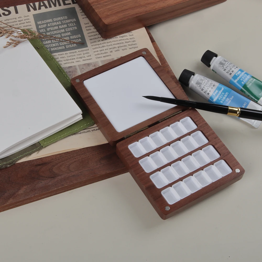 SeamiArt 1pc Black Walnut Wood Square Painting Box with Palette 0.5ml Half Pans for Watercolor Subpackage Storage Art Supplies
SeamiArt 1pc Black Walnut Wood Square Painting Box with Palette 0.5ml Half Pans for Watercolor Subpackage Storage Art Supplies