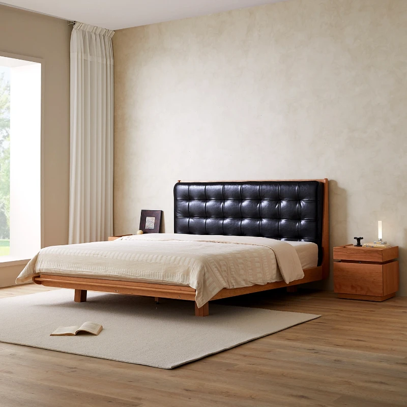 LTT simple modern solid wood double bed black soft bag master bedroom queen bed
LTT simple modern solid wood double bed black soft bag master bedroom queen bed