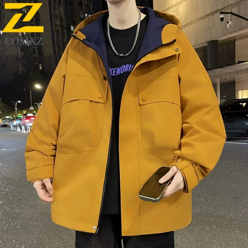 COMXZ Мужская износостойкая ветрозащитная водонепроницаемая куртка Chaqueta для кемпинга, приключений, охоты, университетской куртки, легкое пальто для пешего туризма
COMXZ Мужская износостойкая ветрозащитная водонепроницаемая куртка Chaqueta для кемпинга, приключений, охоты, университетской куртки, легкое пальто для пешего туризма