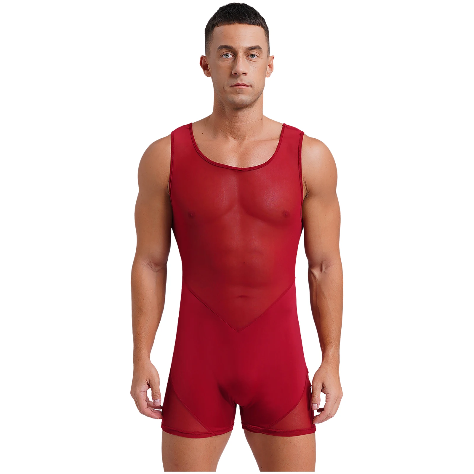 Men Breathable Wrestling Bodysuit Bodybuilding Fitness Scoop Neck Sleeveless Mesh Rompers One Piece Jumpsuit Sport Workout Wear
Men Breathable Wrestling Bodysuit Bodybuilding Fitness Scoop Neck Sleeveless Mesh Rompers One Piece Jumpsuit Sport Workout Wear