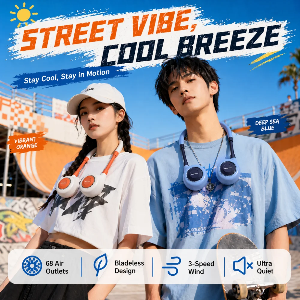 Portable Mini Neck Fan for Outdoor Sports 68 Holes 3D Surround Wind Soft Silicone Flexible Neck Tube Type-C Rechargeable Wearabl
Portable Mini Neck Fan for Outdoor Sports 68 Holes 3D Surround Wind Soft Silicone Flexible Neck Tube Type-C Rechargeable Wearabl