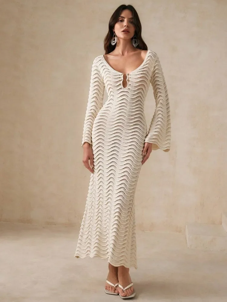 Knitted Cover Up Dress Women Swimsuit Robes Cover-up 2025 Summer New Hollow Out Swimwear Sexy Long Dress Bikini Cover Ups
Knitted Cover Up Dress Women Swimsuit Robes Cover-up 2025 Summer New Hollow Out Swimwear Sexy Long Dress Bikini Cover Ups