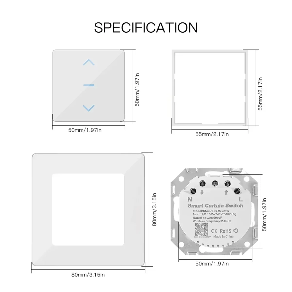 AT59 Wi-Fi умный сенсорный переключатель для штор для моторизованных штор и рулонных штор работает для приложения Tuya Smart Life Alexa Google
AT59 Wi-Fi умный сенсорный переключатель для штор для моторизованных штор и рулонных штор работает для приложения Tuya Smart Life Alexa Google