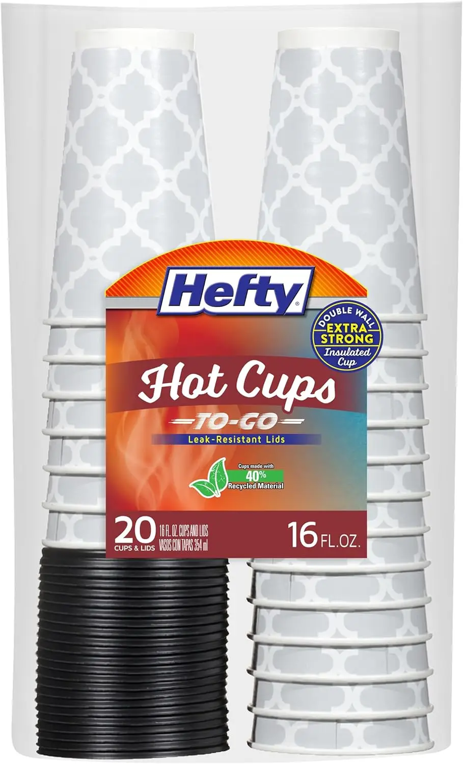 16oz Disposable Hot Cups with Lids, 20 Pack Insulated Paper Coffee Cups for Tea & Cocoa, Leak Resistant
16oz Disposable Hot Cups with Lids, 20 Pack Insulated Paper Coffee Cups for Tea & Cocoa, Leak Resistant