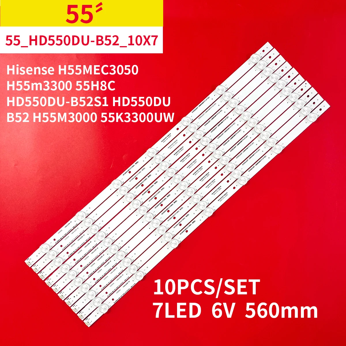 Оригинал, 10 шт./комплект, планшетов для HISENSE 55 дюймов TV H55MEC3050 H55m3300 55H8C Светодиодная лента-подсветка HD550DU B52 H55M3000 55K3300U
Оригинал, 10 шт./комплект, планшетов для HISENSE 55 дюймов TV H55MEC3050 H55m3300 55H8C Светодиодная лента-подсветка HD550DU B52 H55M3000 55K3300U