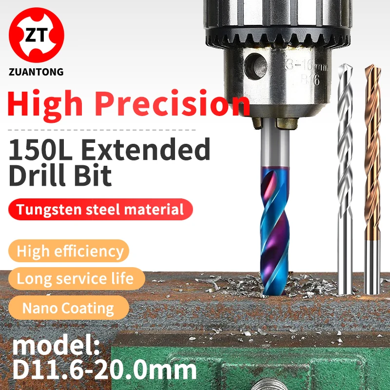 ZUANTONG Carbide Drill Bits 150mm-Long D11.6-20.0mm Hard Metal Drill Tungsten Steel Twist Bit For Metalworking CNC Drilling Tool
ZUANTONG Carbide Drill Bits 150mm-Long D11.6-20.0mm Hard Metal Drill Tungsten Steel Twist Bit For Metalworking CNC Drilling Tool