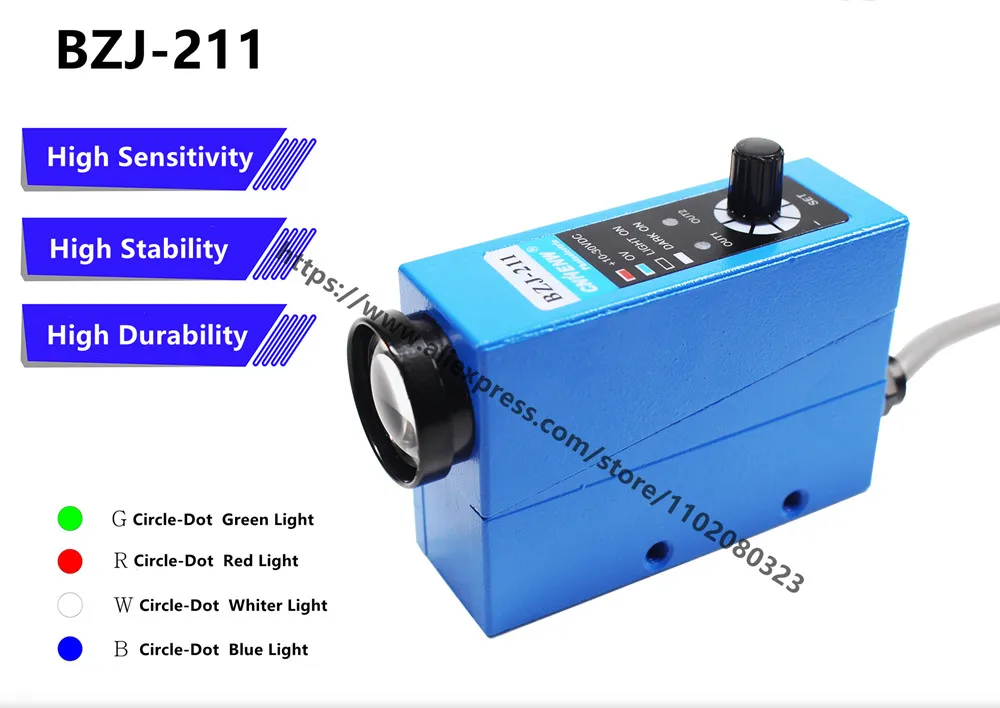 BZJ-211 Color Mark Sensor Bag Making Machine Photoelectric Eye Correction Sensor Color Tracking Switch
BZJ-211 Color Mark Sensor Bag Making Machine Photoelectric Eye Correction Sensor Color Tracking Switch