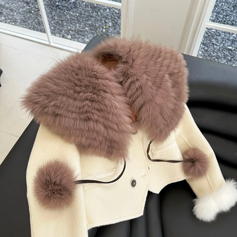 Real Fox Fur Collar Scarf Women Elegant Knitted Shawls Autumn Winter Coat Accessories Large Fox Fur Scarves
Real Fox Fur Collar Scarf Women Elegant Knitted Shawls Autumn Winter Coat Accessories Large Fox Fur Scarves