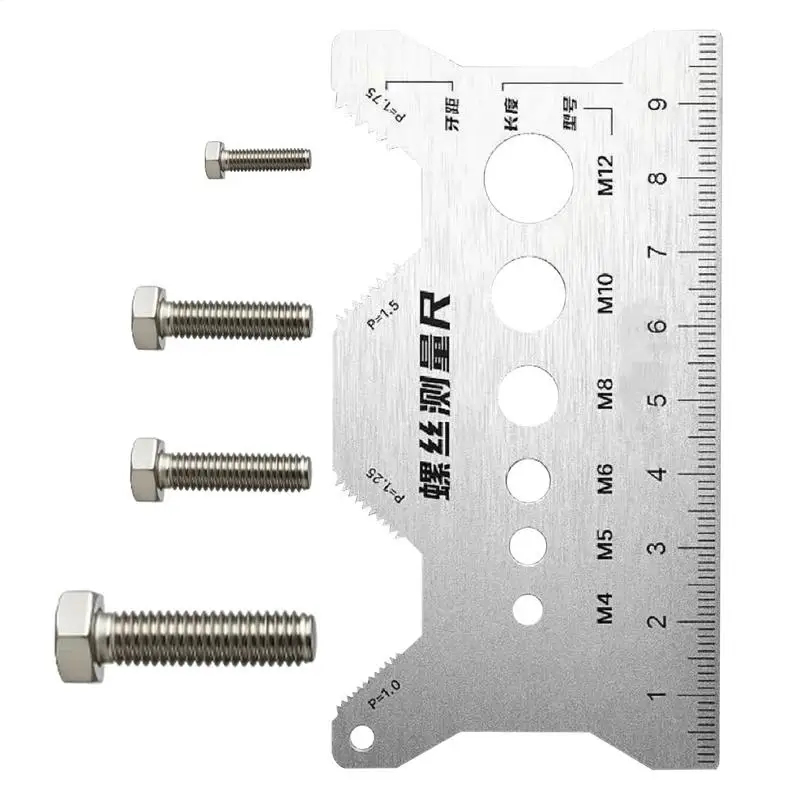 Bolt Sizer Bolt Thread Stainless Steel Sizer Double-Sided Multifunctional Screw Gauge For Jewelry Electronics Fabrication
Bolt Sizer Bolt Thread Stainless Steel Sizer Double-Sided Multifunctional Screw Gauge For Jewelry Electronics Fabrication