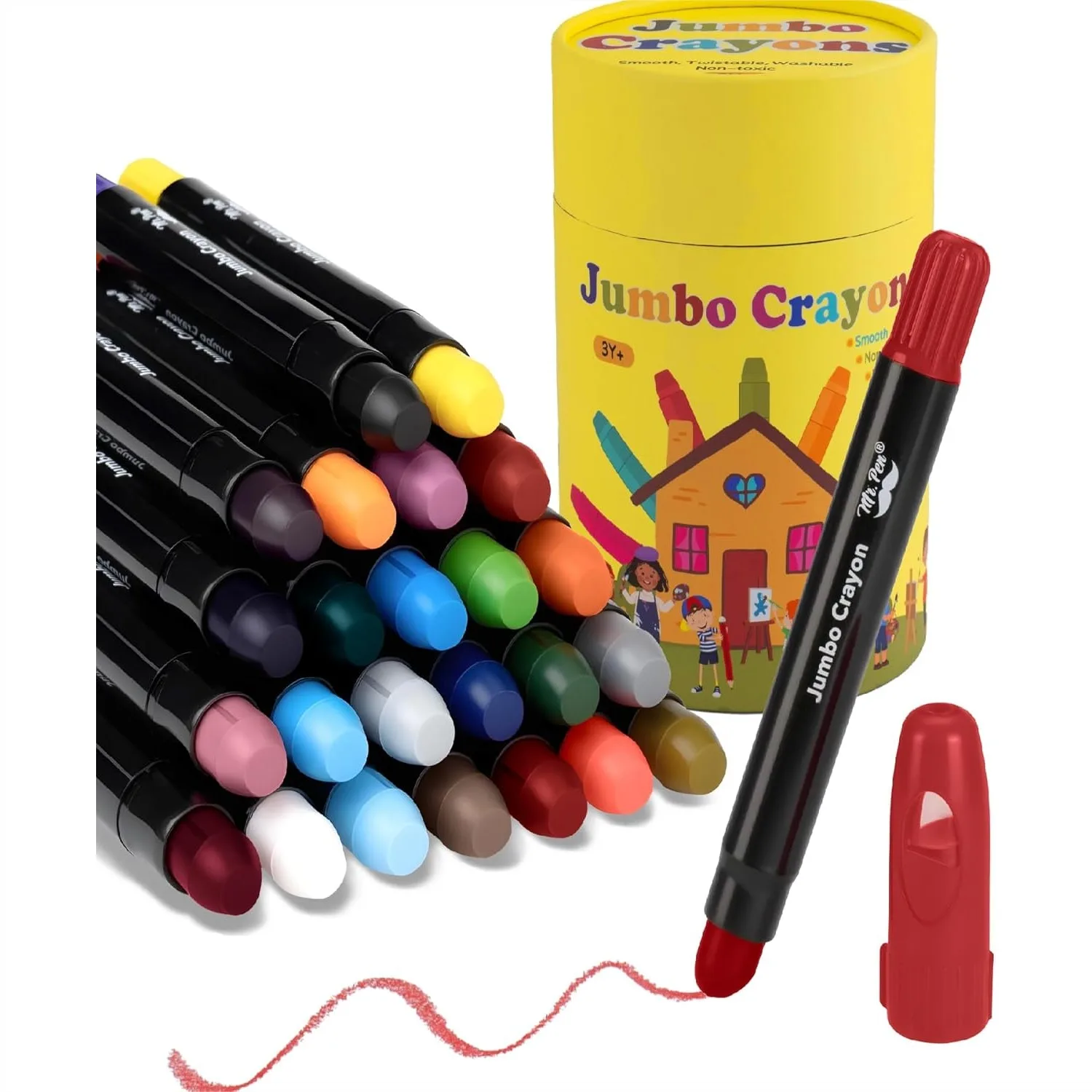Jumbo Twistable Crayons 24 Pack Multicolor Non Toxic Washable Crayons For Kids Coloring Drawing
Jumbo Twistable Crayons 24 Pack Multicolor Non Toxic Washable Crayons For Kids Coloring Drawing