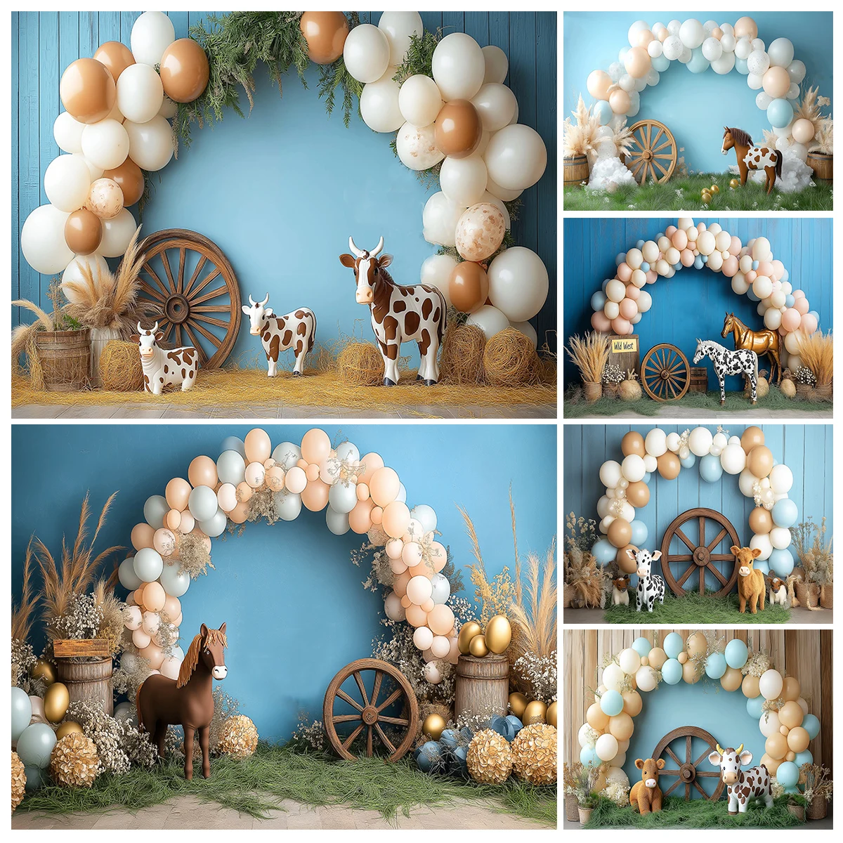 Western Cowboy Farm Backdrop Barn Door Horse Cow Boy Birthday Party Banner Blue Balloon Decor Photography Studio Props
Western Cowboy Farm Backdrop Barn Door Horse Cow Boy Birthday Party Banner Blue Balloon Decor Photography Studio Props
