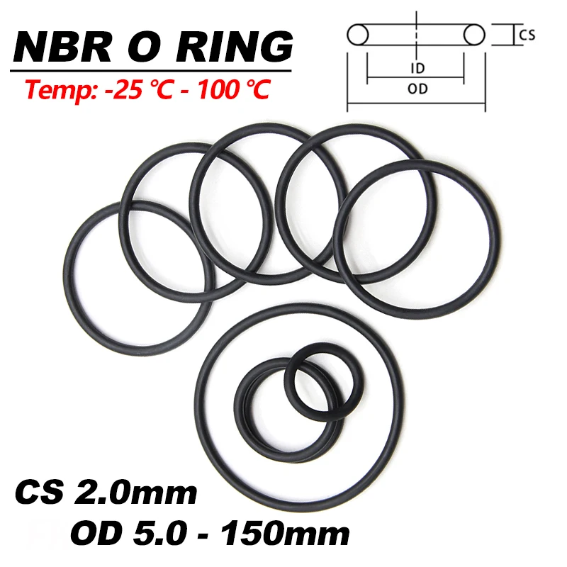 10/50pcs Black NBR O Ring Nitrile Rubber Gasket Thickness CS 2mm OD 5mm ~ 150mm Round O Type Corrosion Oil Resist Seal Washer
10/50pcs Black NBR O Ring Nitrile Rubber Gasket Thickness CS 2mm OD 5mm ~ 150mm Round O Type Corrosion Oil Resist Seal Washer