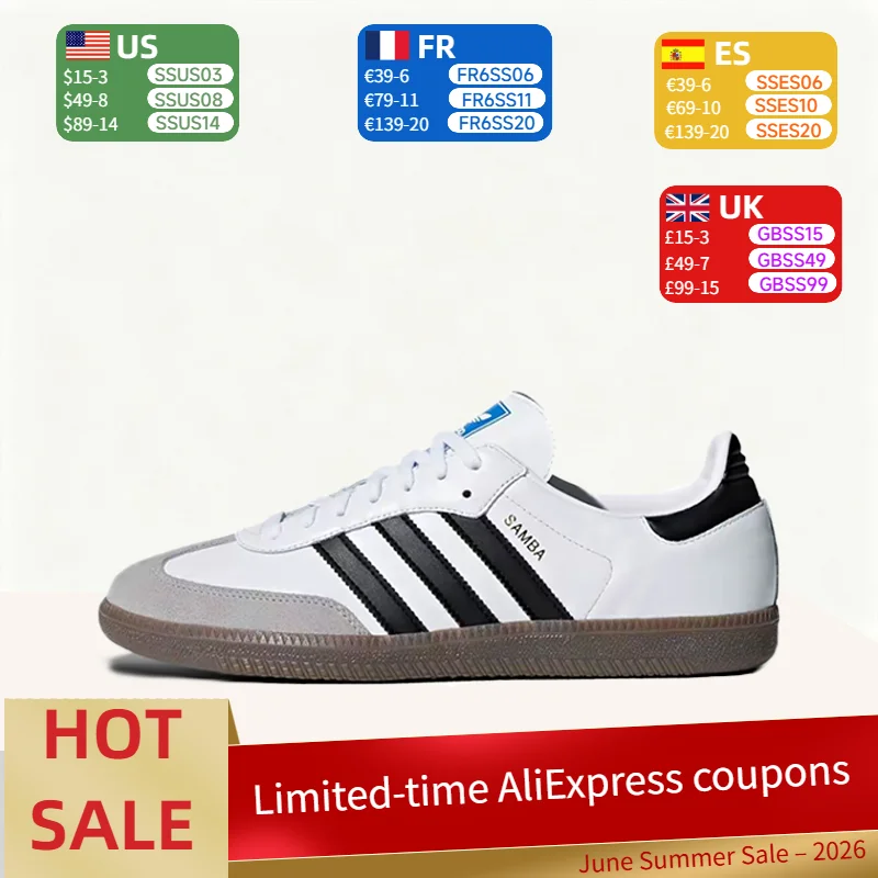 adidas Originals Samba OG Minimalist Fashion Low-Top Casual Breathable Sneakers Unisex Style Black, White, Gray HQ1801
adidas Originals Samba OG Minimalist Fashion Low-Top Casual Breathable Sneakers Unisex Style Black, White, Gray HQ1801