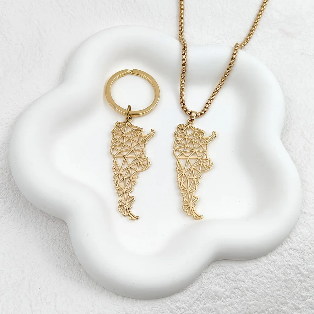 Argentina Map Pendant Necklace Keychain Set Fashion Stainless Steel Ethnic Style Anniversary Jewelry Wholesale Direct Sales
Argentina Map Pendant Necklace Keychain Set Fashion Stainless Steel Ethnic Style Anniversary Jewelry Wholesale Direct Sales