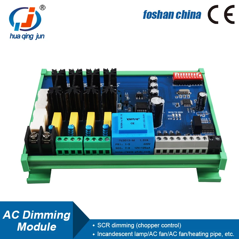 Huaqingjun 4-Channel RS485 Communication Modbus RTU AC Dimming Speed Control Module for Incandescent Lamp
Huaqingjun 4-Channel RS485 Communication Modbus RTU AC Dimming Speed Control Module for Incandescent Lamp