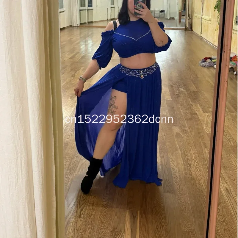 Women's Oriental Belly Dance Costume Set Gauze Half Sleeve Top with Senior AB Stones 2pcs Adult Split Skirt Bellydance Outfit
Women's Oriental Belly Dance Costume Set Gauze Half Sleeve Top with Senior AB Stones 2pcs Adult Split Skirt Bellydance Outfit