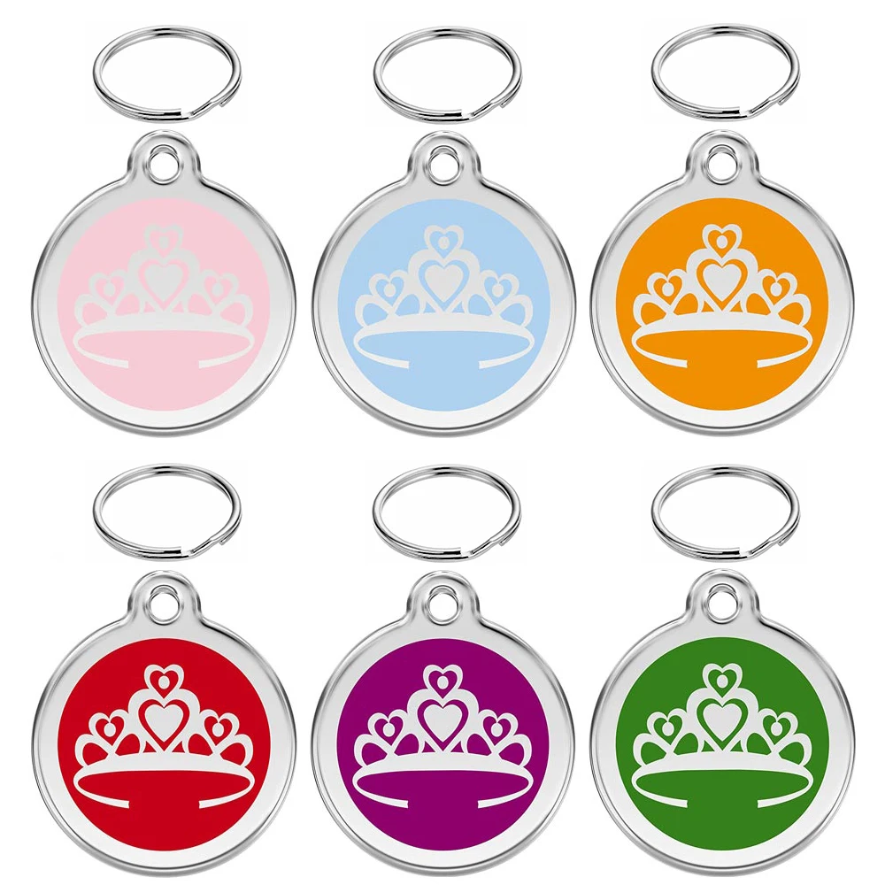 Wholesale 100PCS New Personalized Dog Tag Engraved DIY Cat ID Name Crown Collar Nameplate Pendant Pet Round Accessories
Wholesale 100PCS New Personalized Dog Tag Engraved DIY Cat ID Name Crown Collar Nameplate Pendant Pet Round Accessories