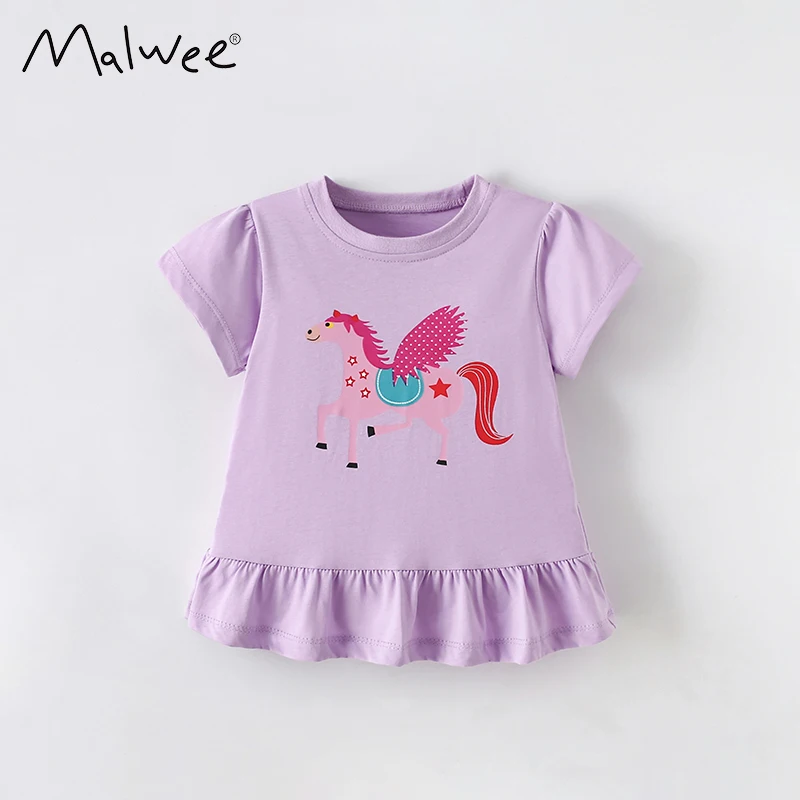 Malwee Girls' Summer T-shirt Solid Color Cartoon Style Rainbow Pony Round Neck Short Sleeve Western Printed Children's Top
Malwee Girls' Summer T-shirt Solid Color Cartoon Style Rainbow Pony Round Neck Short Sleeve Western Printed Children's Top
