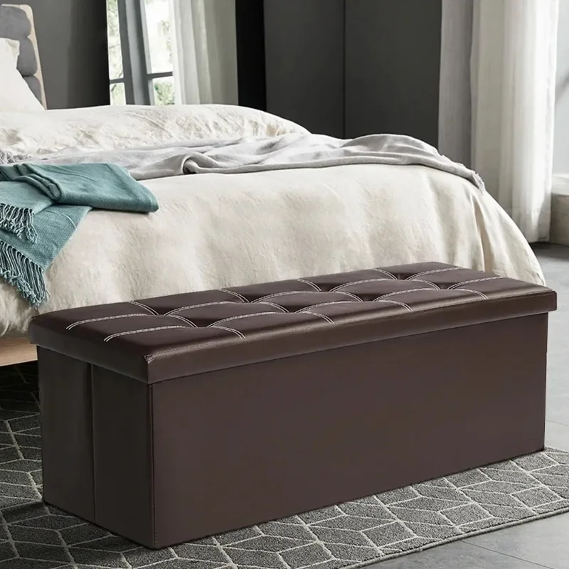 43" Ottoman with Storage Bench for Bedroom, Long End of Bed Seat with Storage Ottoman Bench, Large Folding Faux Leather
43" Ottoman with Storage Bench for Bedroom, Long End of Bed Seat with Storage Ottoman Bench, Large Folding Faux Leather