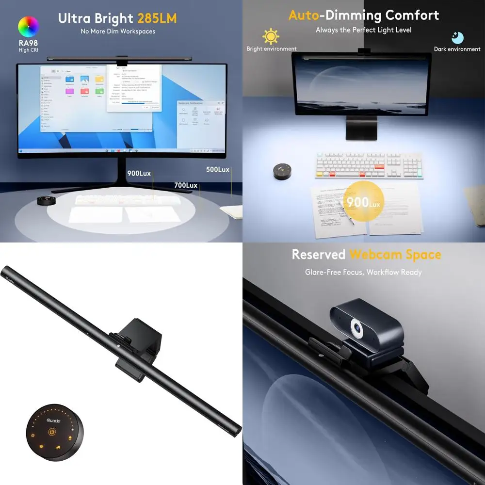 Motion-Activated Desk Lamp Bar with Eye-Care Features, Adjustable Brightness, Timer, and Space-Efficient Design for Various Moni
Motion-Activated Desk Lamp Bar with Eye-Care Features, Adjustable Brightness, Timer, and Space-Efficient Design for Various Moni