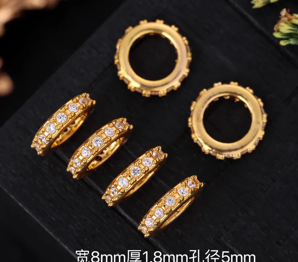 real 18k gold spacers gold stopper fine gold zircons beads 8mm circle spacer diy jewelry big hole
real 18k gold spacers gold stopper fine gold zircons beads 8mm circle spacer diy jewelry big hole