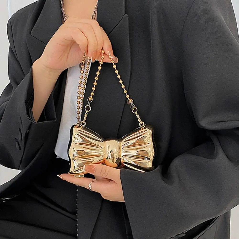 Handbag Korean Style Metal Mini Bow Crossbody Bags Gold/Silver Elegant Evening Clutch Bag Luxury Small Wallet Lipstick Bag Women
Handbag Korean Style Metal Mini Bow Crossbody Bags Gold/Silver Elegant Evening Clutch Bag Luxury Small Wallet Lipstick Bag Women