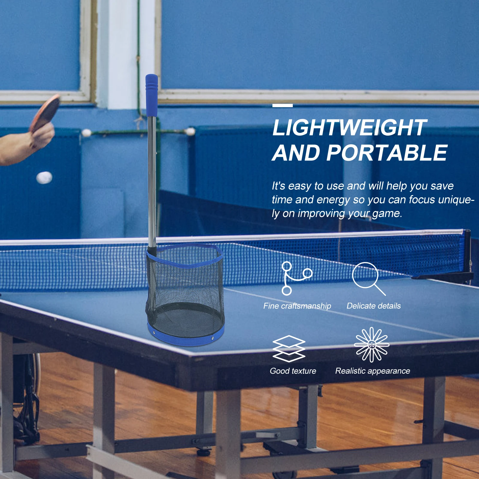 Table Tennis Ball Retriever Holds 120 Balls Comfortable Grip Pick Up Net Bag Portable Ball Collector Training Aid for Practice
Table Tennis Ball Retriever Holds 120 Balls Comfortable Grip Pick Up Net Bag Portable Ball Collector Training Aid for Practice