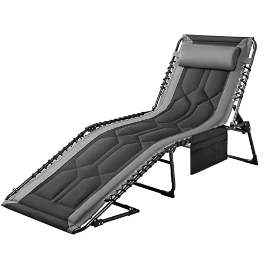 Folding Chaise Lounge Outdoor Portable Lounge Chairs 4-Position Adjustable Camping Lounge Chair with Pillow and Side Bag Lightw
Folding Chaise Lounge Outdoor Portable Lounge Chairs 4-Position Adjustable Camping Lounge Chair with Pillow and Side Bag Lightw