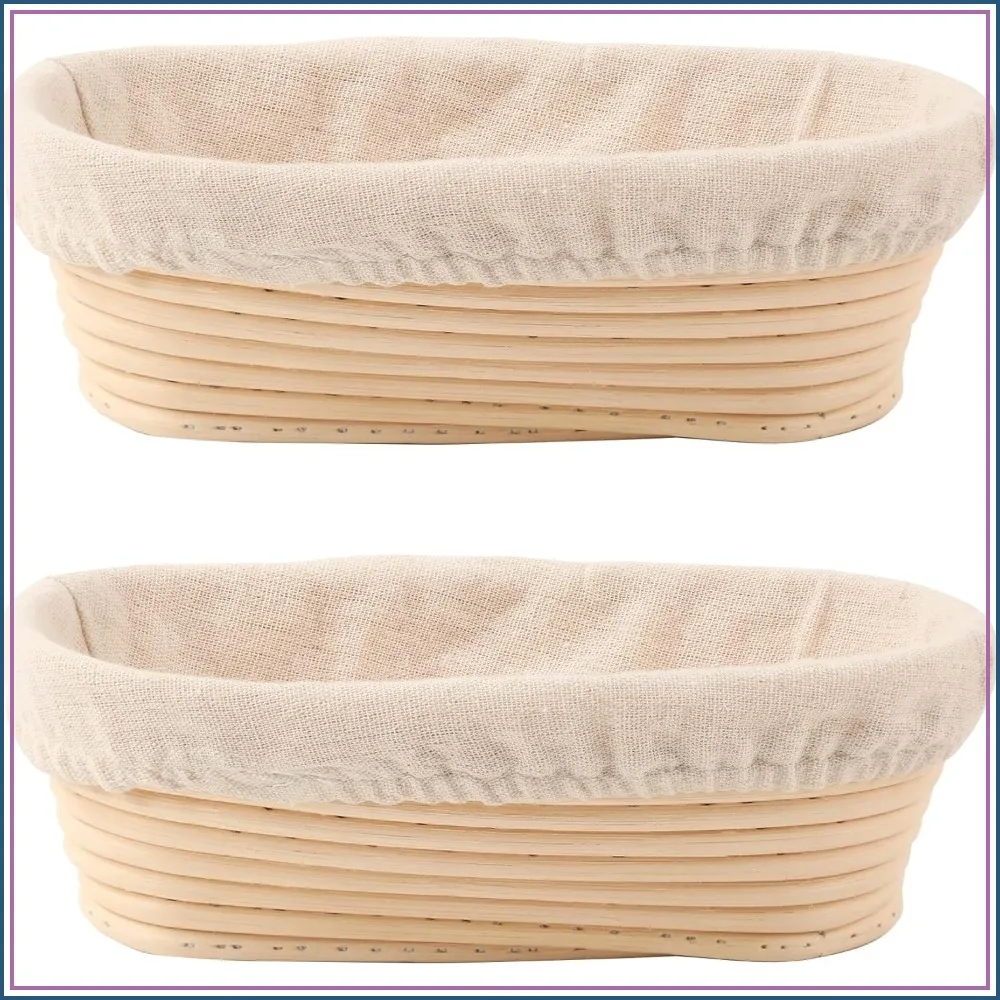 10-Inch Oval Bread Proofing Baskets Set of 2 with Liners for Sourdough Baking
10-Inch Oval Bread Proofing Baskets Set of 2 with Liners for Sourdough Baking