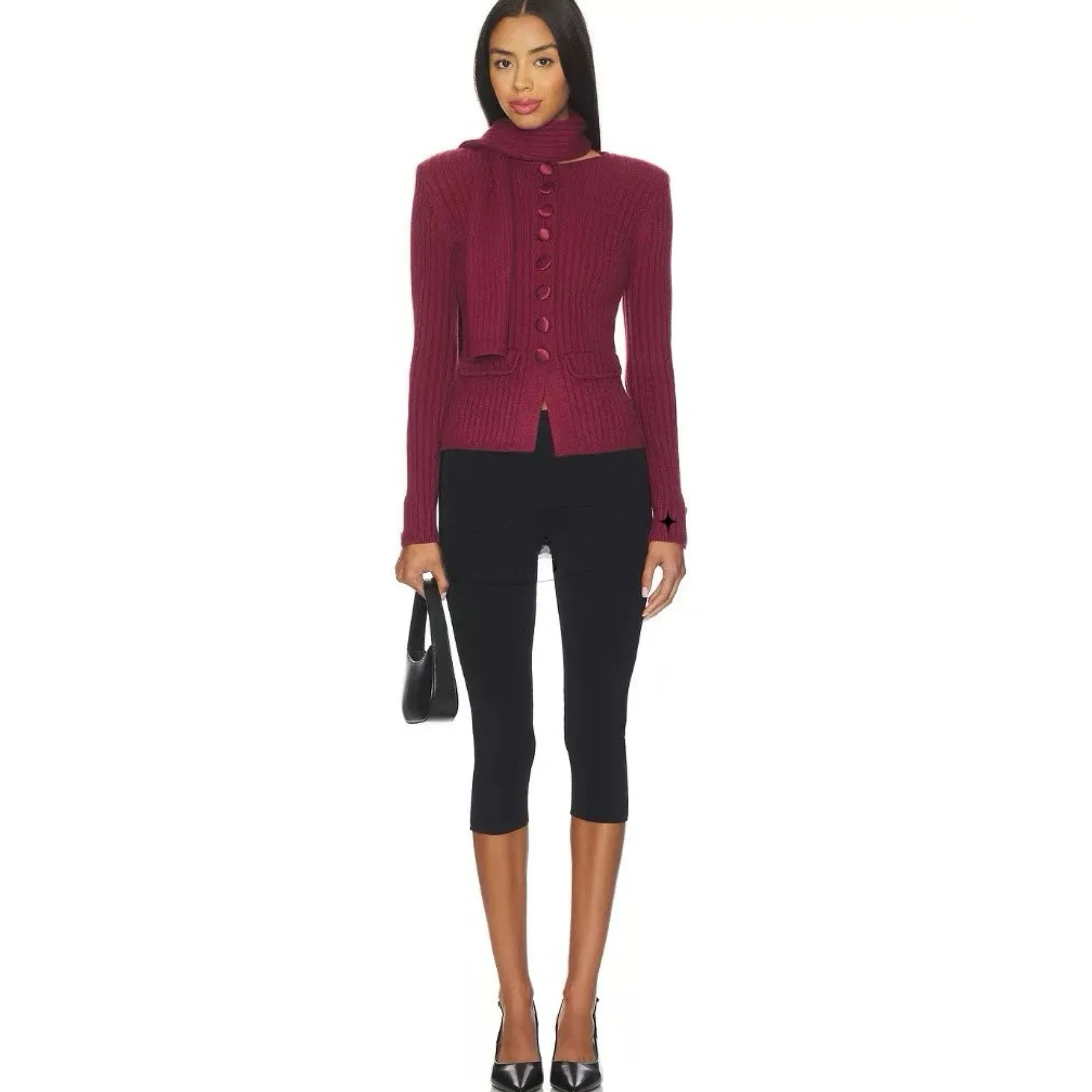 Elegant Style HofS Knitted Sweater Wine Red Slim Fit Long Sleeve V-Neck Button up Soft Polyester Blend Casual Wear for Women
Elegant Style HofS Knitted Sweater Wine Red Slim Fit Long Sleeve V-Neck Button up Soft Polyester Blend Casual Wear for Women