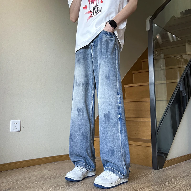 American Sle Faded Waed Straight Leg Loose Fit Trendy Jeans for Men And Women High Street Vintage Vibe Casual Jeans
American Sle Faded Waed Straight Leg Loose Fit Trendy Jeans for Men And Women High Street Vintage Vibe Casual Jeans