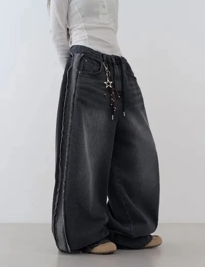 Korean style Street Style Cargo Wide Leg Jeans - Edgy Pocket Detail Women's Trousers
Korean style Street Style Cargo Wide Leg Jeans - Edgy Pocket Detail Women's Trousers
