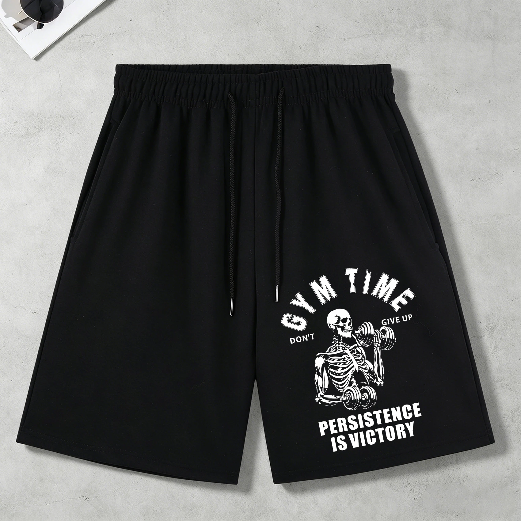 Gym Time Don'T Give Up Printing Pocket Wide-Leg Pants Man'S Summer Black Basics Shorts Soft Streetwear Unisex Casual Loose Pant
Gym Time Don'T Give Up Printing Pocket Wide-Leg Pants Man'S Summer Black Basics Shorts Soft Streetwear Unisex Casual Loose Pant