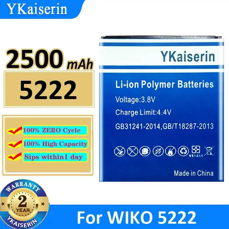 2500mAh Mobile Phone Battery High-Efficiency For Wiko 5222
2500mAh Mobile Phone Battery High-Efficiency For Wiko 5222
