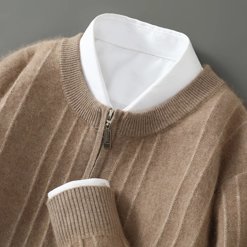 Winter Thickening Plus Size And Half-Height Zipper Collar Mink Cashmere Men's Wool Sweater Wearing Knitted Coat
Winter Thickening Plus Size And Half-Height Zipper Collar Mink Cashmere Men's Wool Sweater Wearing Knitted Coat