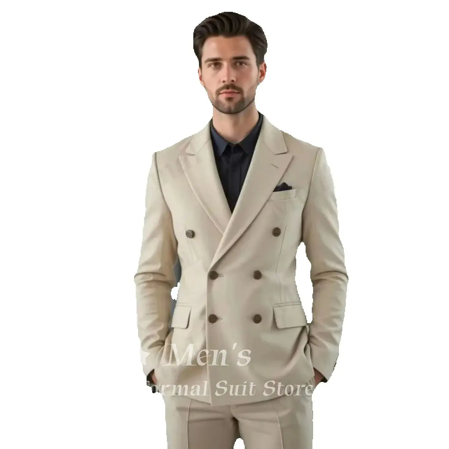 Vintage Beige Double Breasted Suit 2 Piece Slim Fit Blazer And Pants High Quality Formal Wedding Groom Prom Office Customized
Vintage Beige Double Breasted Suit 2 Piece Slim Fit Blazer And Pants High Quality Formal Wedding Groom Prom Office Customized