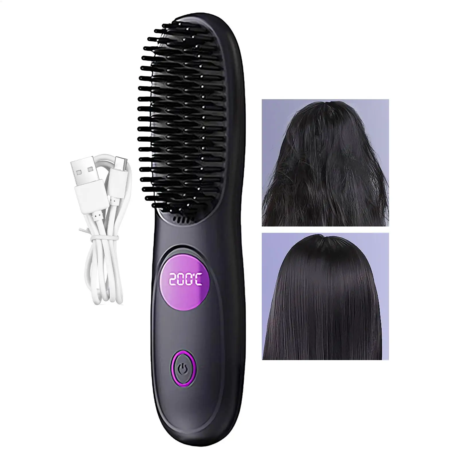 Портативная беспроводная расческа-выпрямитель с USB-зарядкой, 3 уровня нагрева, перезаряжаемая, для ежедневного использования
Портативная беспроводная расческа-выпрямитель с USB-зарядкой, 3 уровня нагрева, перезаряжаемая, для ежедневного использования