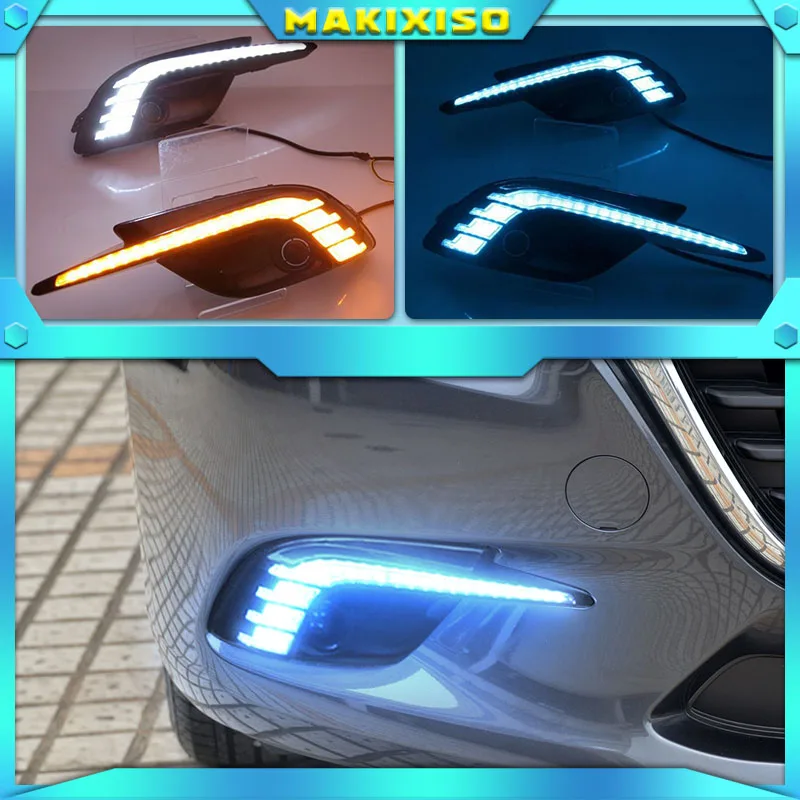 For Mazda 3 2017 2018,Yellow Turning Signal Relay Waterproof Car DRL 12V LED Daytime Running Light with Fog Lamp Hole
For Mazda 3 2017 2018,Yellow Turning Signal Relay Waterproof Car DRL 12V LED Daytime Running Light with Fog Lamp Hole