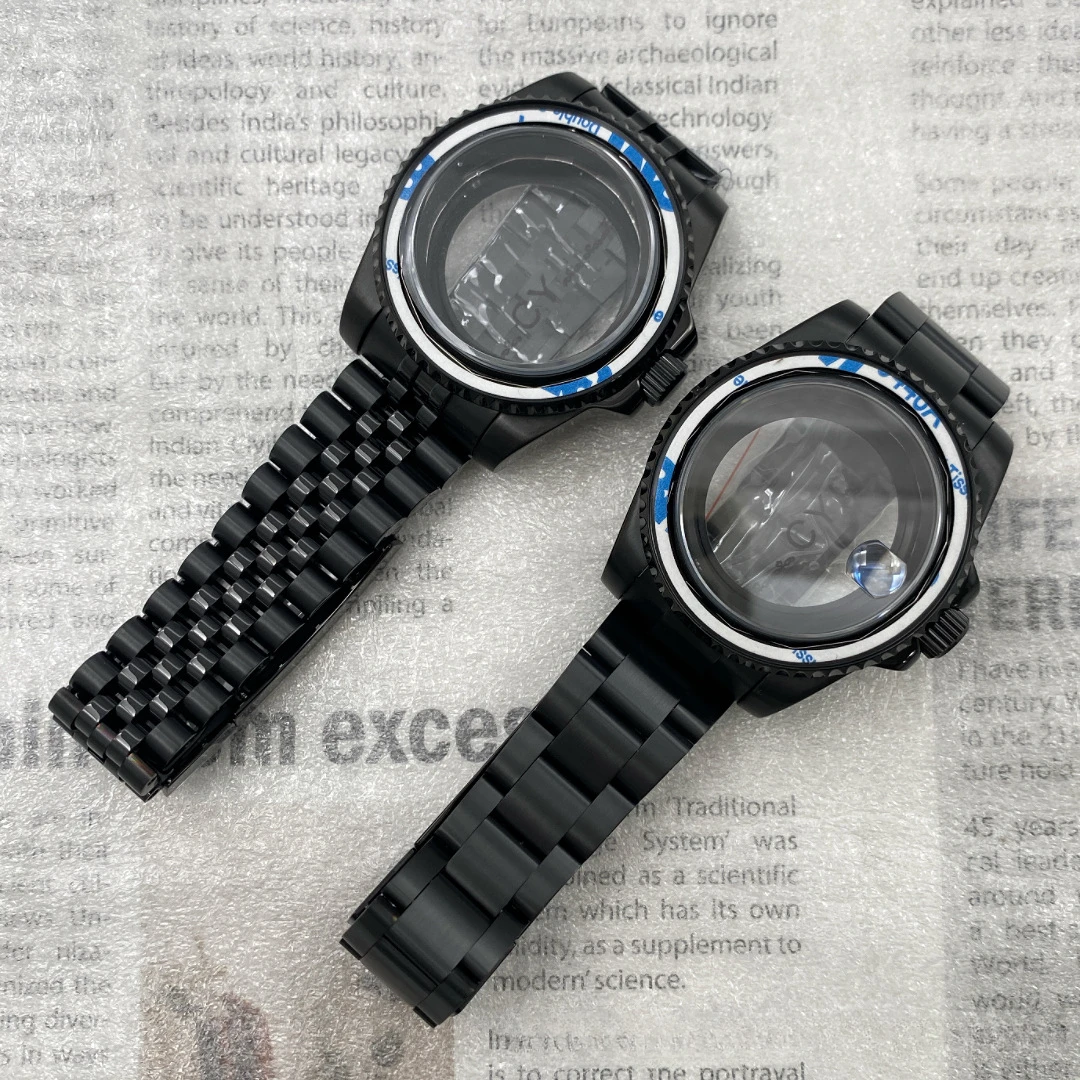 NH35 watch case 40mm all black watch case strap set suitable for NH34 movement with zipper and transparent bottom
NH35 watch case 40mm all black watch case strap set suitable for NH34 movement with zipper and transparent bottom