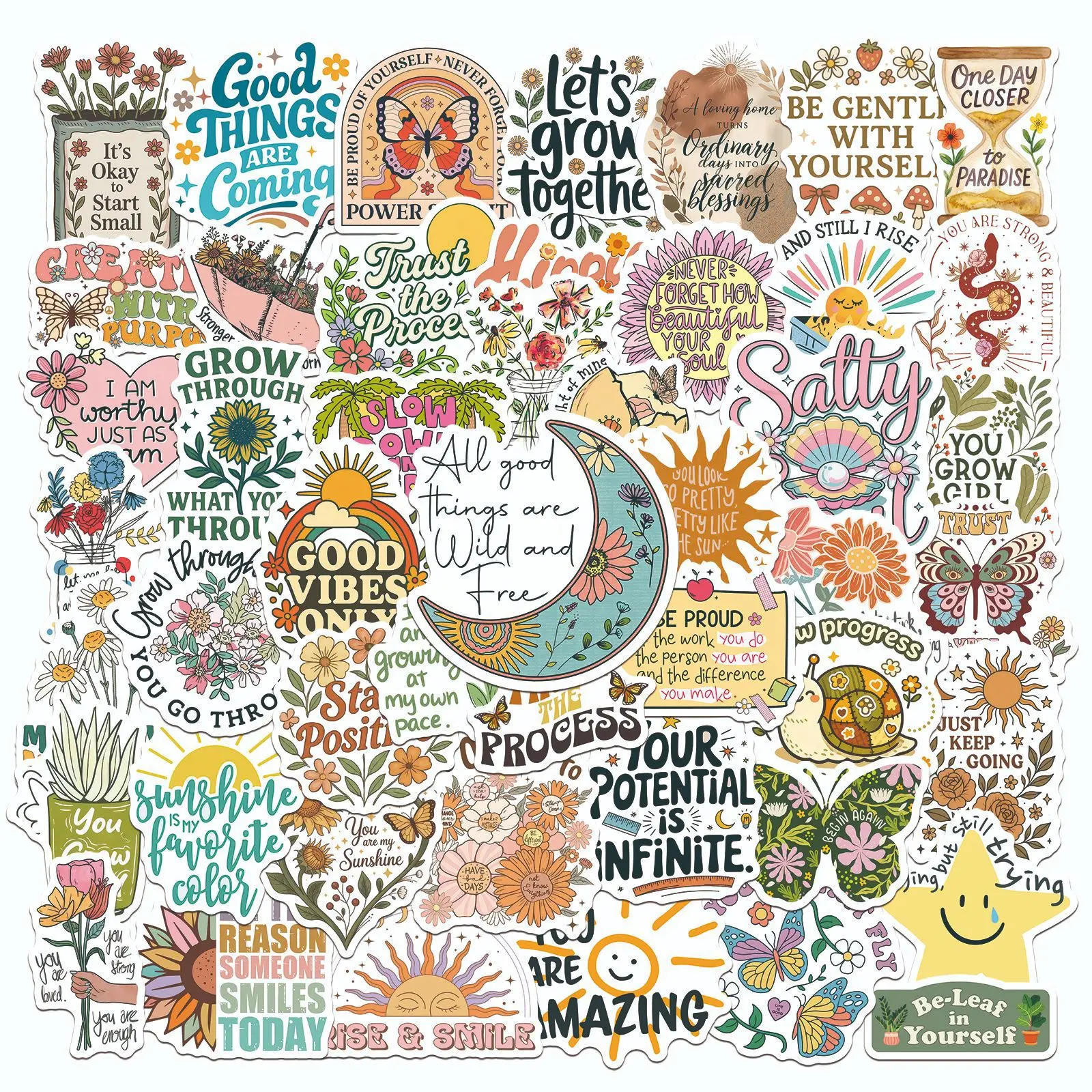 50PCS Aesthetic Motivational Quote Stickers Bohemian Art Decals For Laptop Scrapbook Luggage Guitar Helmet DIY Stickers
50PCS Aesthetic Motivational Quote Stickers Bohemian Art Decals For Laptop Scrapbook Luggage Guitar Helmet DIY Stickers
