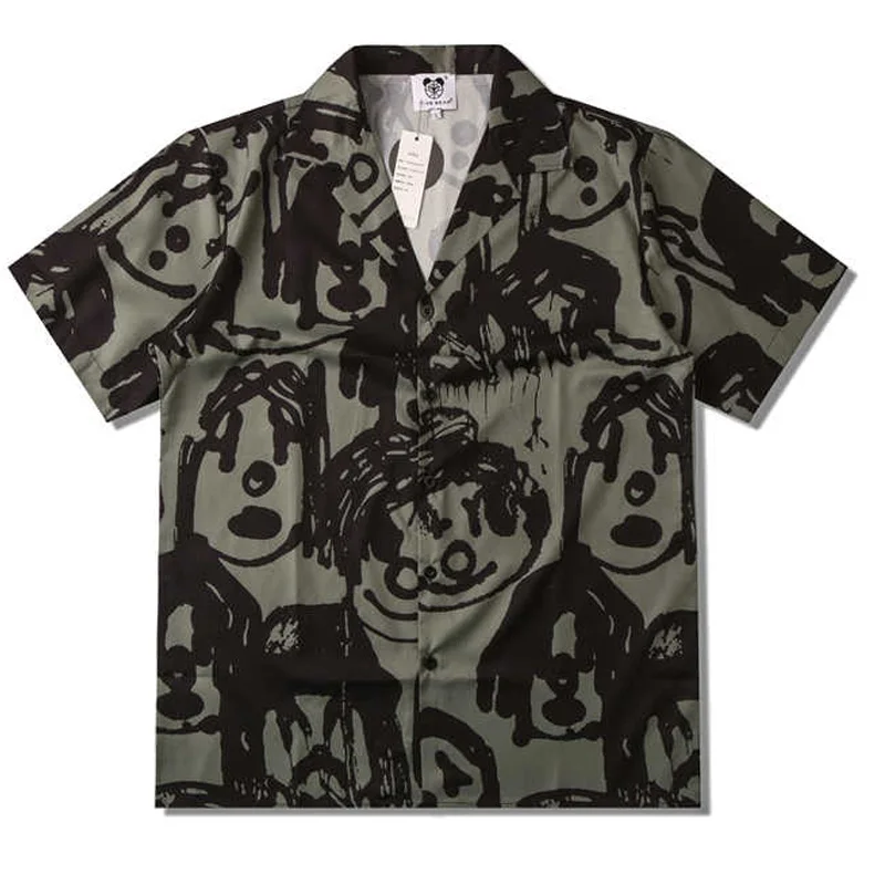 Summer Cuban Collar Short Sleeved Shirt for Men Hawaiian Beach Resort Japanese Style Manga Printed Shirt
Summer Cuban Collar Short Sleeved Shirt for Men Hawaiian Beach Resort Japanese Style Manga Printed Shirt