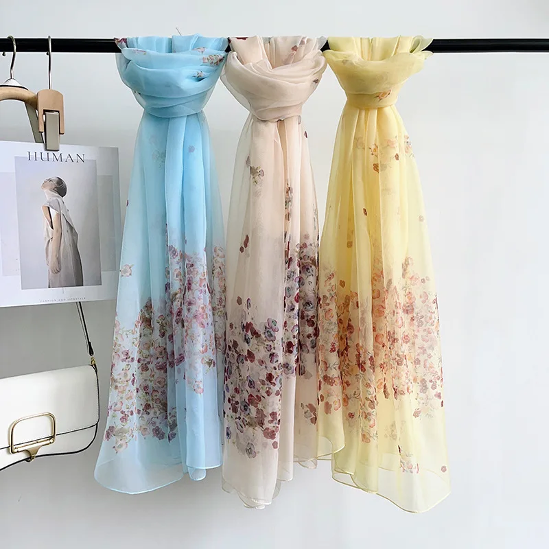 2025 Blue Chiffon Floral Print Scarf Women -Light Elegant Sheer Shawl, Summer Sun Protection Travel Hijab, Bohemian Style Wrap
2025 Blue Chiffon Floral Print Scarf Women -Light Elegant Sheer Shawl, Summer Sun Protection Travel Hijab, Bohemian Style Wrap
