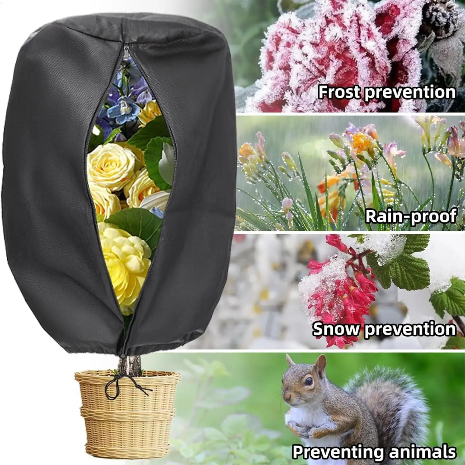 Reusable Flower Protective Bag Plant Covers Freeze Protection With Zipper And Drawstring Frost Protection For Outdoor Plants
Reusable Flower Protective Bag Plant Covers Freeze Protection With Zipper And Drawstring Frost Protection For Outdoor Plants