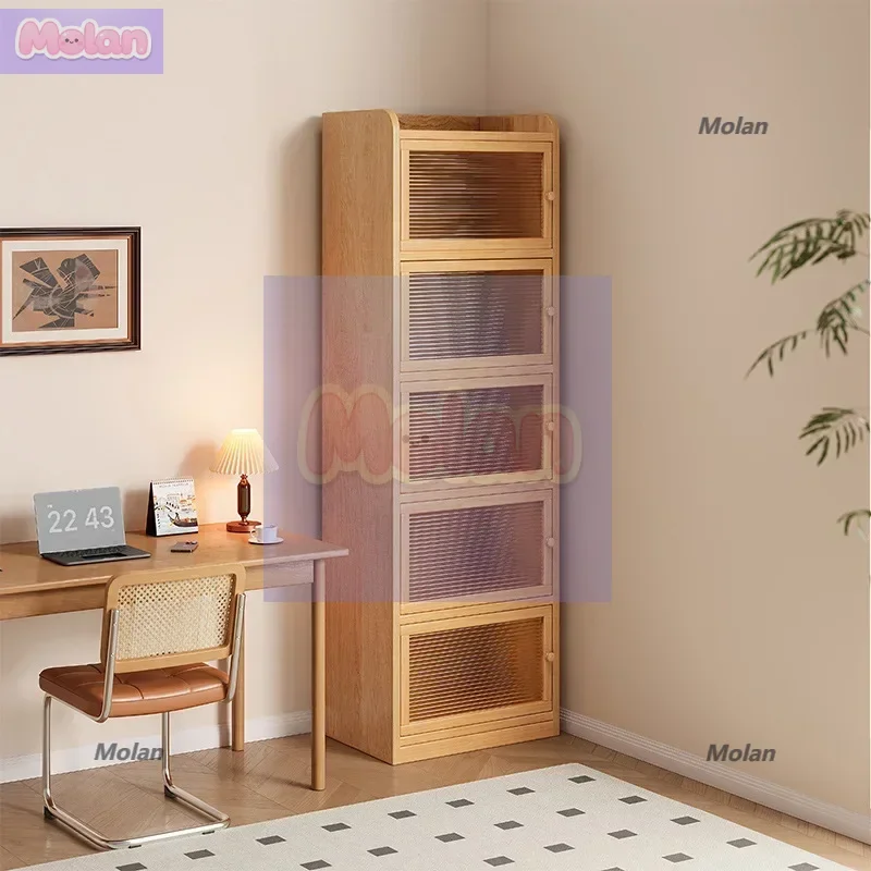 #Solid wood bookcase, small cabinet next to desk, floor-to-ceiling dust-proof storage for household use, narrow
#Solid wood bookcase, small cabinet next to desk, floor-to-ceiling dust-proof storage for household use, narrow