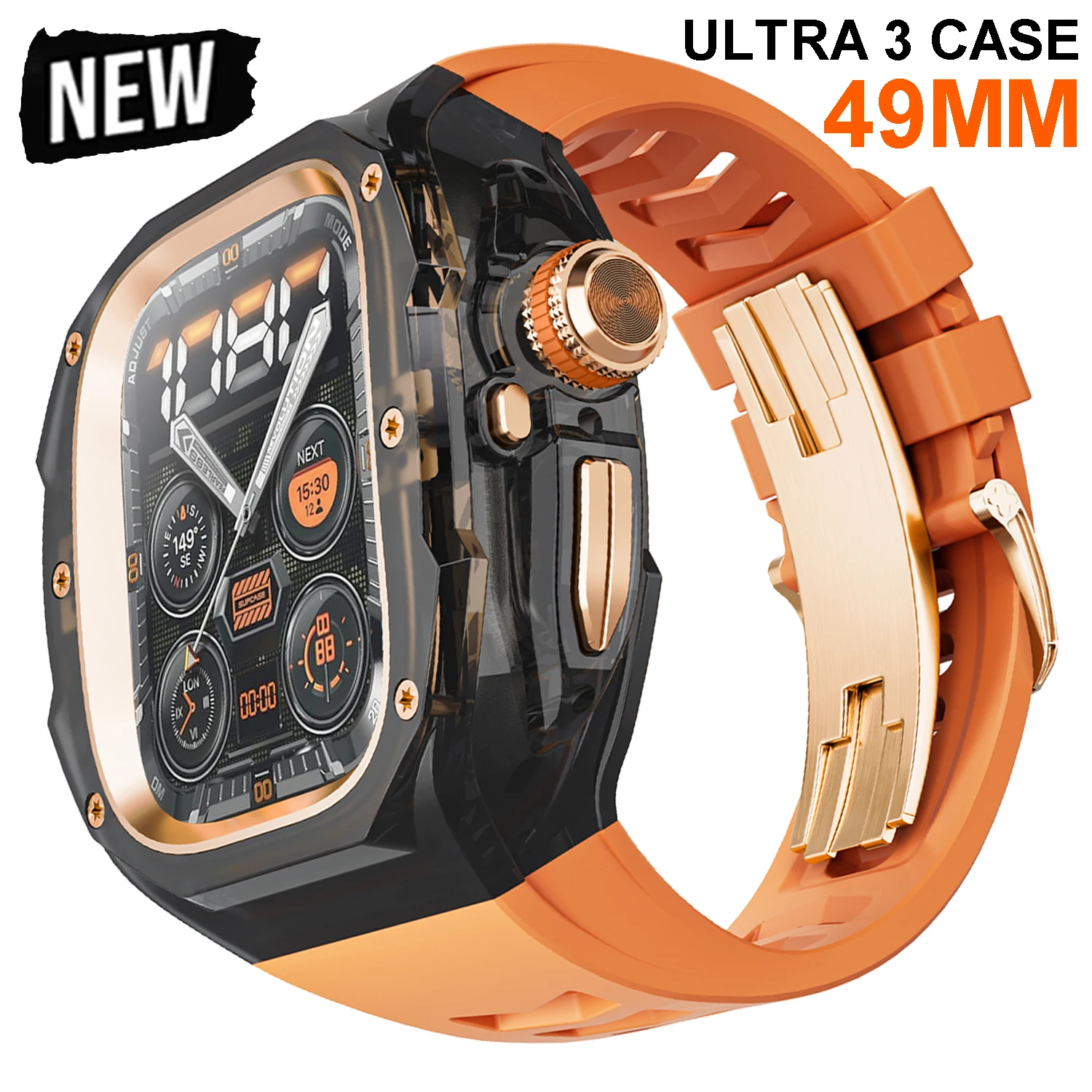 Transparent Modification Kit For Apple Watch Ultra 2 3 49mm Fluororubber Watch Band For iWatch Series 11 Metal Butterfly Buckle
Transparent Modification Kit For Apple Watch Ultra 2 3 49mm Fluororubber Watch Band For iWatch Series 11 Metal Butterfly Buckle